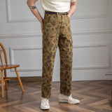 Men's Vintage Cotton Camouflage Straight Leg Pants