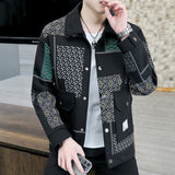 Lapel Printed Casual Jacket