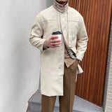 Men's Vintage British Slim Mid Length Coat