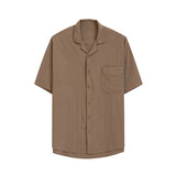 Lapel Pocket Short Sleeve Shirt