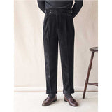 Autumn and Winter Business Corduroy Warm High-waisted Trousers