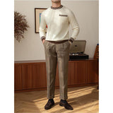 Men's Business Retro Casual Round Neck Long Sleeved Sweater