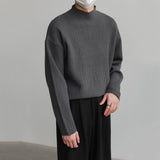 Pullover Textured Half Turtleneck Sweater