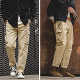 Men's Retro Cargo Pocket Straight Legged Trousers