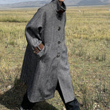 Retro Wool Mid-length Over-the-knee Coat