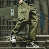 Men's Casual Workwear Elastic Drawstring Straight Trousers