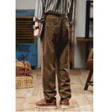 Loose Straight Corduroy Wide-Leg Pants