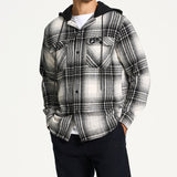 Men's Hooded Plaid Loose Long Sleeve Shirt