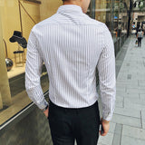 Men's Vertical Striped Dress Shirt
