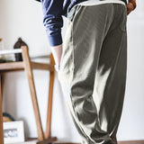 Straight-leg Faux Corduroy Trousers with Drape