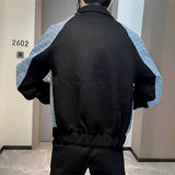 Men's Contrasting Casual Lapel Patchwork Jacket