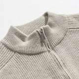 Loose Stand Collar Zip Knit Cardigan