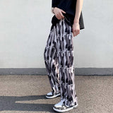 Men's Tie-dye Ink Drape Wide-leg Straight-leg Casual Pants