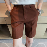 Waffle Casual Straight Solid Color Cropped Pants