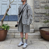 Men's Summer Loose Casual Retro Gray Suit