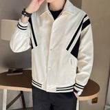 Casual Loose Black and White Contrast Jacket