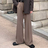 Men's Solid Color Loose Drape Straight Wide Leg Pants