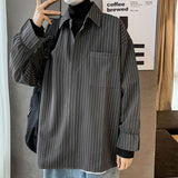 Men's Casual All-match Fake Two-Piece Turtleneck Shirt