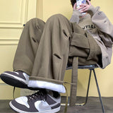 Men's Japanese Loose Straight Cargo Pants