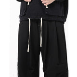 Men's Dark Casual Straight Wide Leg Cropped Pants