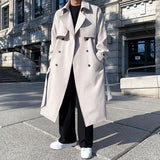 Men's Double-breasted Mid-length Trench Coat