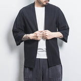 Men's Retro Summer Loose Three-quarter Sleeve Cardigan