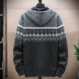 Men's Winter Knitted Fleece Plus Size Hooded Jacket