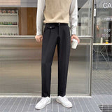 Men's Business Loose Straight Pants Elastic Waist Casual Suit Pants