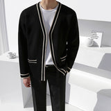 Men's Vintage Colorblock V-Neck Knit Cardigan