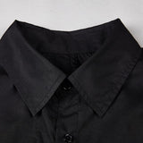 Men's Japanese Dark Bottom Drawstring Long Sleeve Shirt