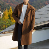 Men's Casual Camel Medium Long Coat