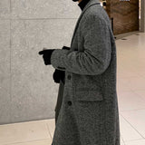 Men's Casual Gray Thick Mid Length Coat