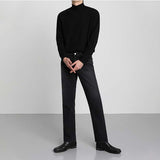 Men's Casual Straight Leg Black Jeans