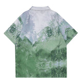 Retro Contrast Color Tie-dye Shirt