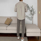 Men's Casual Slim Solid Color Cropped Pants