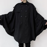 Hooded Bat Sleeve Trench Coat