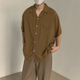 Men's Vintage Pocket Satin Mid-sleeve Shirt