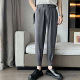 Men's Business Casual Cropped Trousers Dress Pants