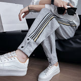 Men's Casual Side Web Stripe Lounge Pants