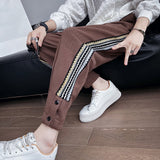 Men's Casual Side Web Stripe Lounge Pants