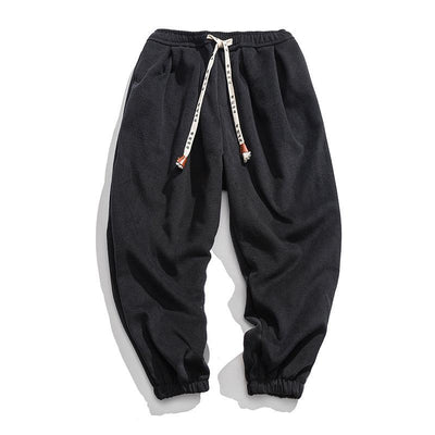 Men Japanese Casual Solid Color Baggy Pants