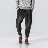 Men Casual Simple Solid Color Oleno Harem Denim Pants