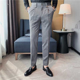 Men's Business Slim Fit Dress Pants Casual  Solid Color Trousers