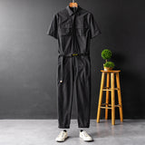 American Vintage Jumpsuits Short Sleeve Casual Stylish Rompers Coverall