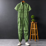 American Vintage Jumpsuits Short Sleeve Casual Stylish Rompers Coverall