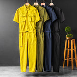 American Vintage Jumpsuits Short Sleeve Casual Stylish Rompers Coverall