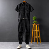 American Vintage Jumpsuits Short Sleeve Casual Stylish Rompers Coverall