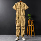 American Vintage Jumpsuits Short Sleeve Casual Stylish Rompers Coverall