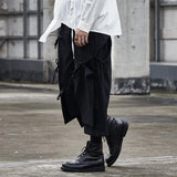 Mens Skirts Loose Gothic Black Wide Leg Harajuku Harem Pants