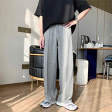 Casual Solid Color Drape Drawstring Elastic Waist Trousers